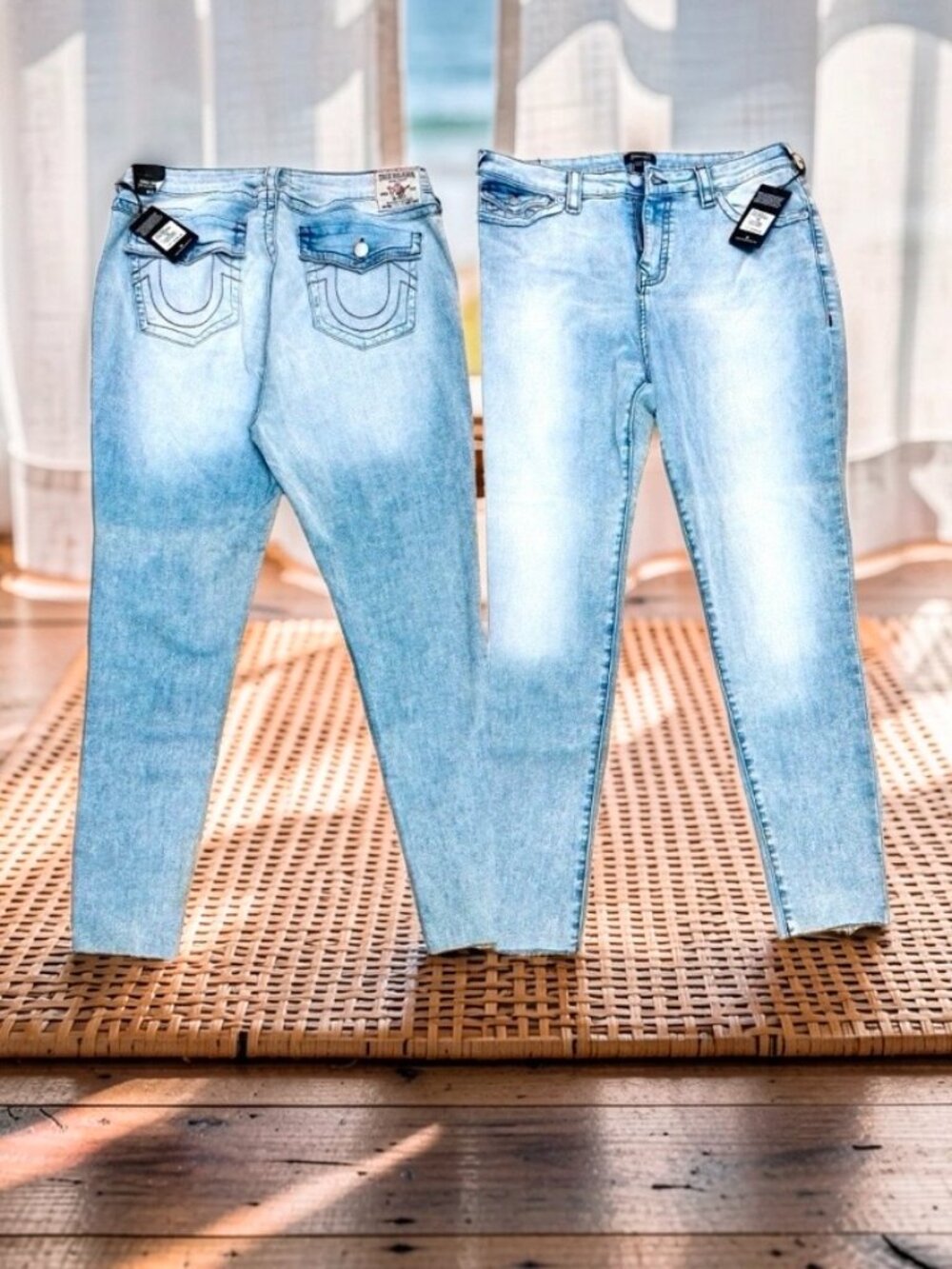 New True Religion Jennie Curvy Skinnty Women’s 38"x29" Y2K   Frayed Raw Leg(83)